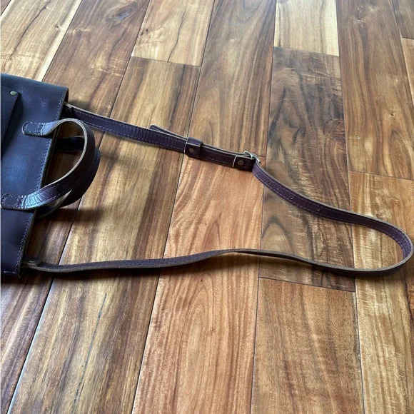 Portland Leather Cognac Zipper Mini Crossbody Tote - Picture 9 of 9